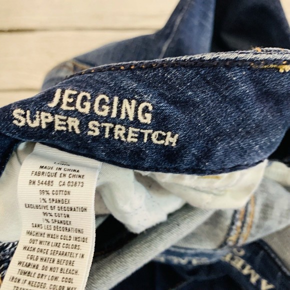 Womens American Eagle Outfitters Jegging Super Stretch Denim Blue Jeans Size 6 L - Picture 7 of 9